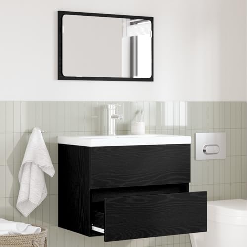 EMYRLXQW Möbelsets, Badezimmermöbel-Set, 2-teilig, schwarzes Eichenholz, Holzwerkstoff EMYRLXQW Möbelsets, Badezimmermöbel-Set, 2-teilig, schwarzes Eichenholz, Holzwerkstoff von EMYRLXQW