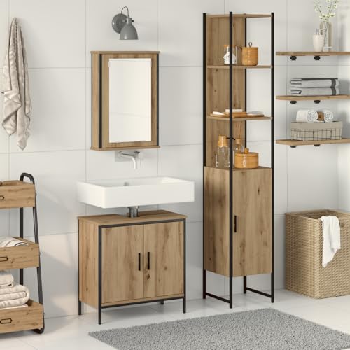 EMYRLXQW Möbelsets, Badezimmermöbel-Set, 3-teilig, aus künstlichem Eichenholz EMYRLXQW Möbelsets, Badezimmermöbel-Set, 3-teilig, aus künstlichem Eichenholz von EMYRLXQW