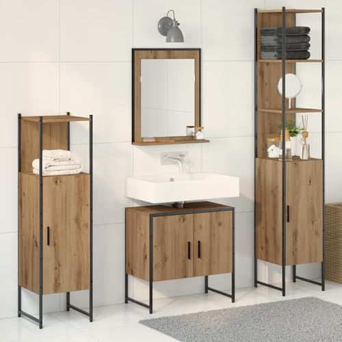 EMYRLXQW Möbelsets, Badezimmermöbel-Set, 4-teilig, aus künstlichem Eichenholz EMYRLXQW Möbelsets, Badezimmermöbel-Set, 4-teilig, aus künstlichem Eichenholz von EMYRLXQW