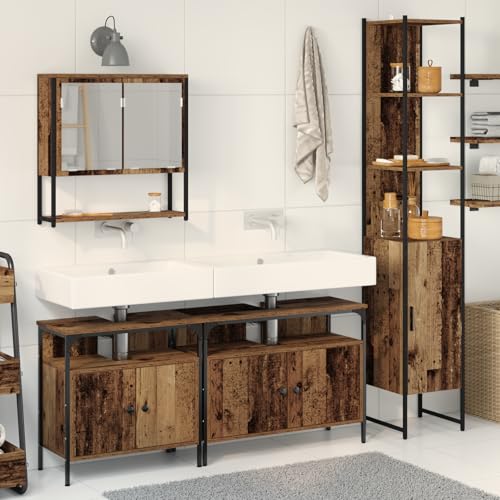 EMYRLXQW Möbelsets, Badezimmermöbel-Sets, Waschbeckenschrank mit eingebautem Waschbecken, Altholz-Finish EMYRLXQW Möbelsets, Badezimmermöbel-Sets, Waschbeckenschrank mit eingebautem Waschbecken, Altholz-Finish von EMYRLXQW