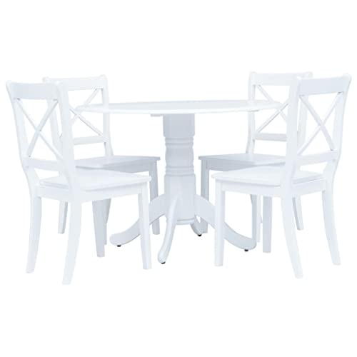 EMYRLXQW Möbelsets-Küchen- und Esszimmermöbel-Sets, 5-teilig, Massivgummi-Holz, Weiß EMYRLXQW Möbelsets-Küchen- und Esszimmermöbel-Sets, 5-teilig, Massivgummi-Holz, Weiß von EMYRLXQW