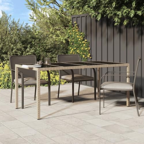 EMYRLXQW Outdoor-Möbel, Gartentische, Beige, 190 x 90 x 75 cm, gehärtetes Glas und Polyrattan EMYRLXQW Outdoor-Möbel, Gartentische, Beige, 190 x 90 x 75 cm, gehärtetes Glas und Polyrattan von EMYRLXQW