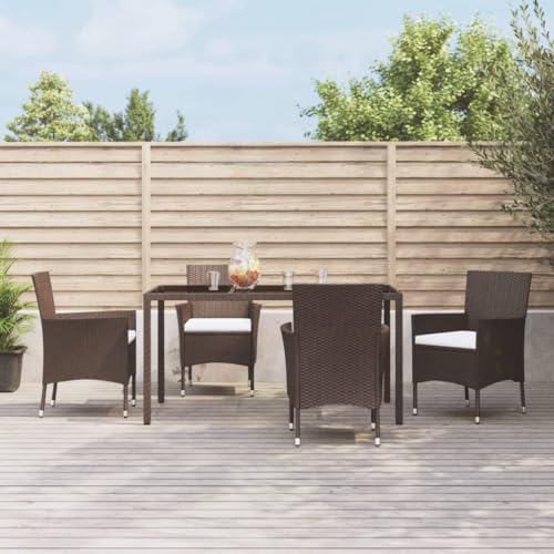 EMYRLXQW Outdoor-Möbel-Gartenmöbel-Sets, 5-teiliges Garten-Ess-Set mit Kissen, braun, Polyrattan EMYRLXQW Outdoor-Möbel-Gartenmöbel-Sets, 5-teiliges Garten-Ess-Set mit Kissen, braun, Polyrattan von EMYRLXQW