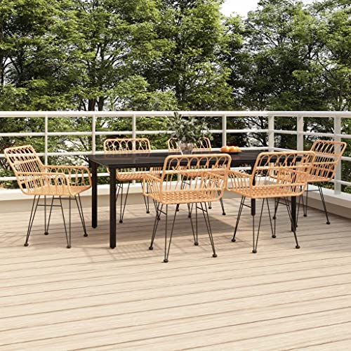 EMYRLXQW Outdoor-Möbel-Gartenmöbel-Sets, 7-teiliges Garten-Esszimmer-Set, Polyrattan EMYRLXQW Outdoor-Möbel-Gartenmöbel-Sets, 7-teiliges Garten-Esszimmer-Set, Polyrattan von EMYRLXQW