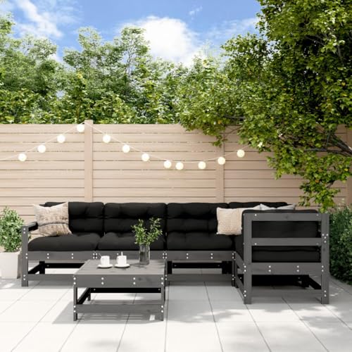 EMYRLXQW Outdoor-Möbel-Gartenmöbel-Sets-6-teiliges Garten-Lounge-Set Grau Massivholz Kiefer EMYRLXQW Outdoor-Möbel-Gartenmöbel-Sets-6-teiliges Garten-Lounge-Set Grau Massivholz Kiefer von EMYRLXQW