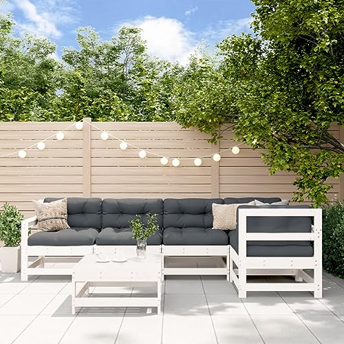 EMYRLXQW Outdoor-Möbel-Gartenmöbel-Sets-6-teiliges Garten-Lounge-Set Weiß Massivholz Kiefer EMYRLXQW Outdoor-Möbel-Gartenmöbel-Sets-6-teiliges Garten-Lounge-Set Weiß Massivholz Kiefer von EMYRLXQW