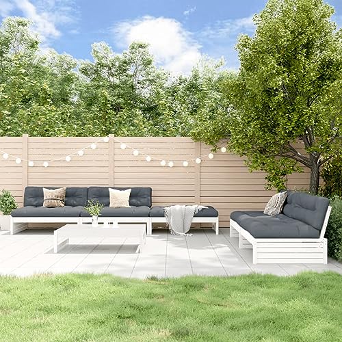 EMYRLXQW Outdoor-Möbel-Gartenmöbel-Sets-6-teiliges Garten-Lounge-Set Weiß Massivholz Kiefer EMYRLXQW Outdoor-Möbel-Gartenmöbel-Sets-6-teiliges Garten-Lounge-Set Weiß Massivholz Kiefer von EMYRLXQW