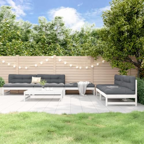 EMYRLXQW Outdoor-Möbel-Gartenmöbel-Sets-6-teiliges Garten-Lounge-Set Weiß Massivholz Kiefer EMYRLXQW Outdoor-Möbel-Gartenmöbel-Sets-6-teiliges Garten-Lounge-Set Weiß Massivholz Kiefer von EMYRLXQW