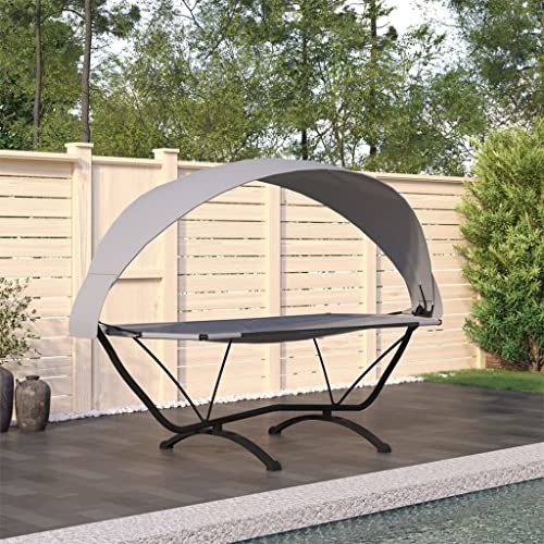 EMYRLXQW Outdoor-Möbel-Outdoor-Betten, Lounge-Bett mit Baldachin, grauer Stahl und Oxford-Gewebe EMYRLXQW Outdoor-Möbel-Outdoor-Betten, Lounge-Bett mit Baldachin, grauer Stahl und Oxford-Gewebe von EMYRLXQW