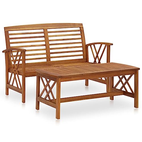 EMYRLXQW Outdoor-Möbel-Outdoor-Möbel-Sets-2-teiliges Garten-Lounge-Set aus massivem Akazienholz EMYRLXQW Outdoor-Möbel-Outdoor-Möbel-Sets-2-teiliges Garten-Lounge-Set aus massivem Akazienholz von EMYRLXQW