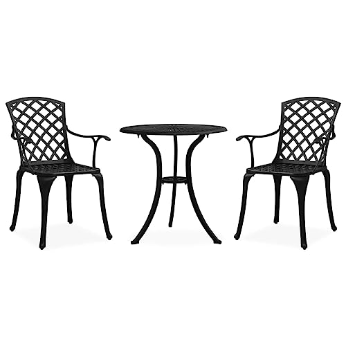 EMYRLXQW Outdoor-Möbel-Outdoor-Möbel-Sets-3-teiliges Bistro-Set Aluguss schwarz EMYRLXQW Outdoor-Möbel-Outdoor-Möbel-Sets-3-teiliges Bistro-Set Aluguss schwarz von EMYRLXQW