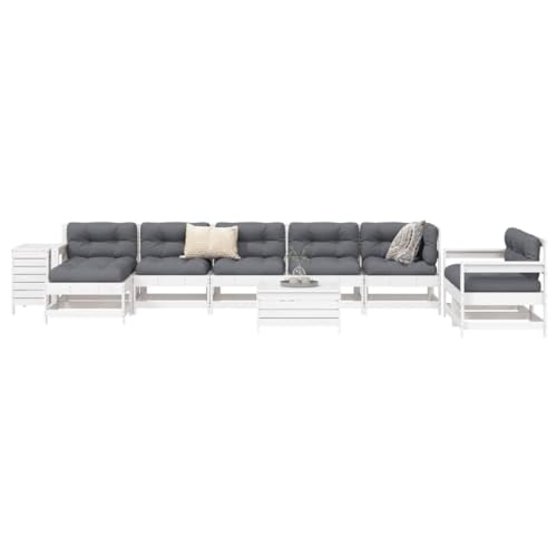 EMYRLXQW Outdoor Möbel Sets - 10-teiliges Gartensofa-Set Weiß Massivholz Kiefer EMYRLXQW Outdoor Möbel Sets - 10-teiliges Gartensofa-Set Weiß Massivholz Kiefer von EMYRLXQW