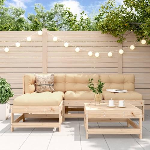 EMYRLXQW Outdoor Möbel Sets - 5-teiliges Garten-Lounge-Set Massivholz Kiefer von EMYRLXQW