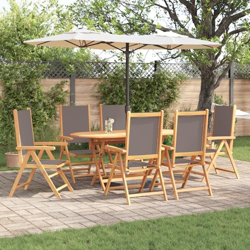 EMYRLXQW Outdoor Outdoor Tische - 7-teiliges Garten-Essgruppe Anthrazit Massivholz Akazie EMYRLXQW Outdoor Outdoor Tische - 7-teiliges Garten-Essgruppe Anthrazit Massivholz Akazie von EMYRLXQW