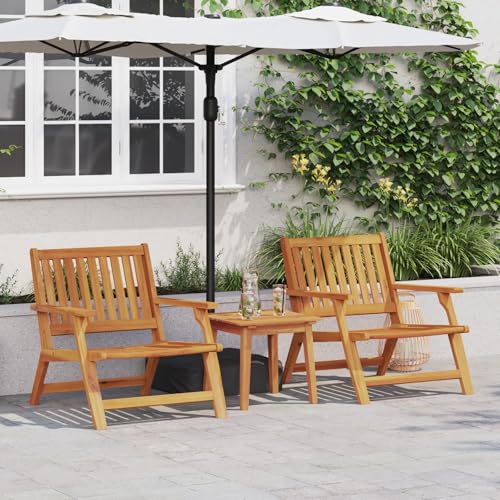 EMYRLXQW Outdoor Outdoor Tische Gartenstühle mit Tisch 3 Stück Massivholz Akazie von EMYRLXQW