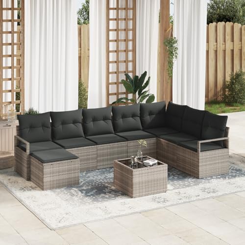 EMYRLXQW Outdoor-Sitzgelegenheit, Outdoor-Sofas, 8-teiliges Gartensofa-Set mit Kissen, graues Polyrattan EMYRLXQW Outdoor-Sitzgelegenheit, Outdoor-Sofas, 8-teiliges Gartensofa-Set mit Kissen, graues Polyrattan von EMYRLXQW