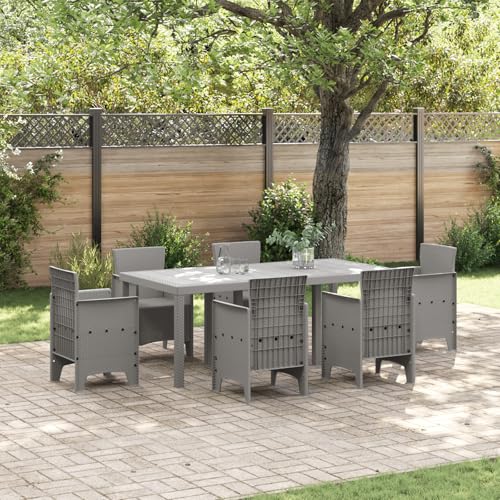 EMYRLXQW Outdoor Tisch Gartentisch Hellgrau 200x100x73cm Polyrattan von EMYRLXQW