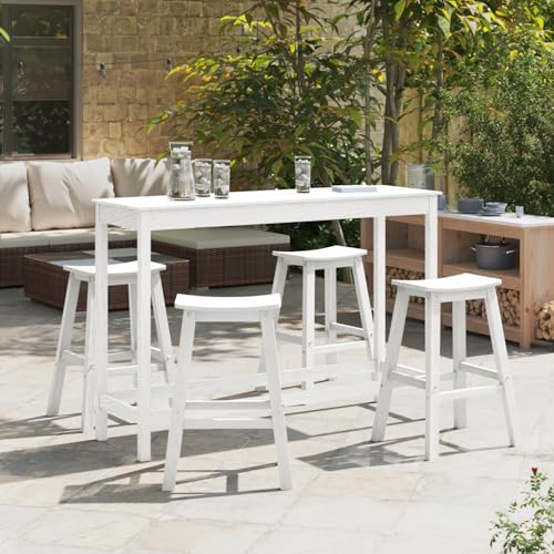 EMYRLXQW Outdoor-Tische, 6 Stück, weiß, HDPE von EMYRLXQW
