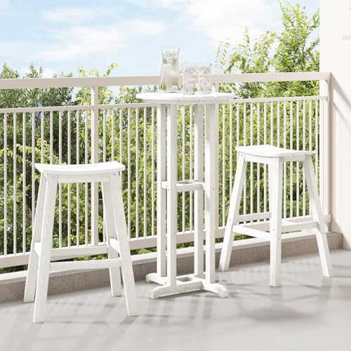 EMYRLXQW Outdoor Tische - 3-teiliges Gartenbar-Set aus weißem HDPE EMYRLXQW Outdoor Tische - 3-teiliges Gartenbar-Set aus weißem HDPE von EMYRLXQW