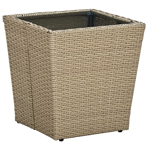EMYRLXQW Outdoor-Tische für den Außenbereich, Teetisch, Beige, 41,5 x 41,5 x 44 cm, Polyrattan und gehärtetes Glas EMYRLXQW Outdoor-Tische für den Außenbereich, Teetisch, Beige, 41,5 x 41,5 x 44 cm, Polyrattan und gehärtetes Glas von EMYRLXQW