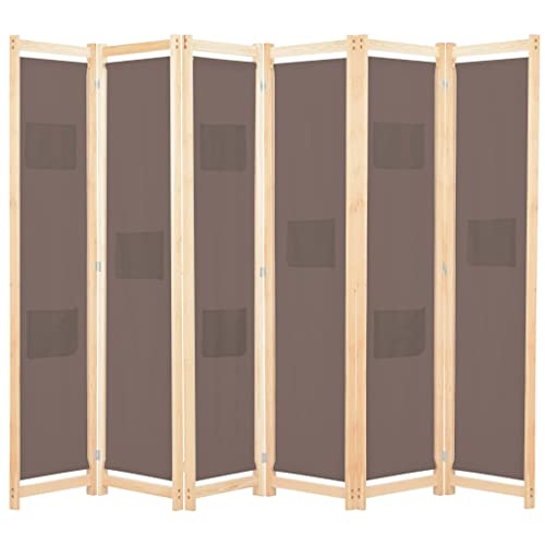 EMYRLXQW Raumteiler-6-Panel Raumteiler braun 240x170x4cm Stoff von EMYRLXQW