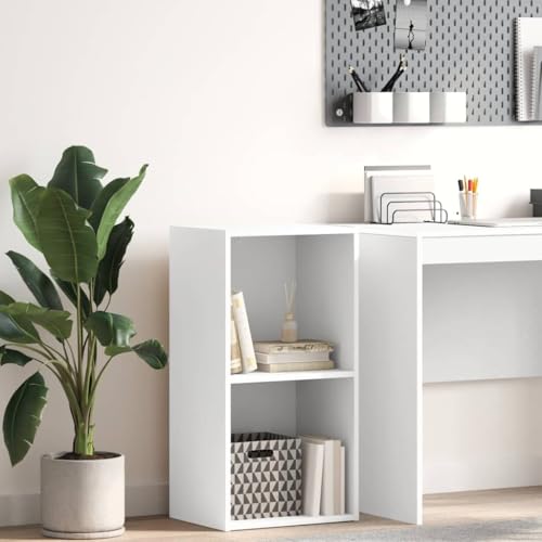 EMYRLXQW Regal, Bücherregale und Standregale, 2-stöckig, Bücherschrank, weiß, 40 x 30 x 76,5 cm, Holzwerkstoff von EMYRLXQW