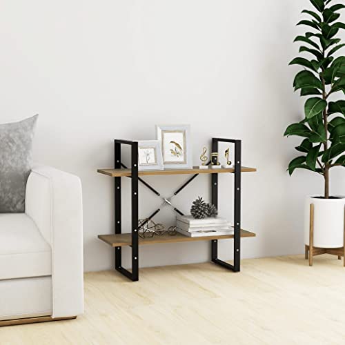 EMYRLXQW Regal, Bücherregale & Standregale, 2-stöckiger Bücherschrank, 80 x 30 x 70 cm, massives Kiefernholz von EMYRLXQW
