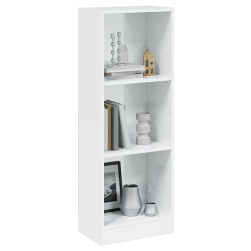 EMYRLXQW Regal, Bücherregale & Standregale, 3-stöckiger Bücherschrank, Hochglanz-Weiß, 40 x 24 x 109 cm, Holzwerkstoff EMYRLXQW Regal, Bücherregale & Standregale, 3-stöckiger Bücherschrank, Hochglanz-Weiß, 40 x 24 x 109 cm, Holzwerkstoff von EMYRLXQW