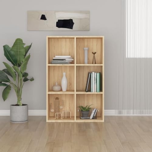 EMYRLXQW Regal, Bücherregale & Standregale, Bücherschrank, Sideboard, Sonoma-Eiche, 66 x 30 x 98 cm, Holzwerkstoff von EMYRLXQW