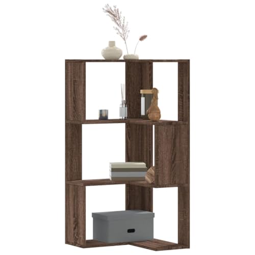 EMYRLXQW Regal, Bücherregale & Standregale, Eck-Bücherregal, 3-stöckig, braune Eiche, 50 x 50 x 102 cm, Holzwerkstoff EMYRLXQW Regal, Bücherregale & Standregale, Eck-Bücherregal, 3-stöckig, braune Eiche, 50 x 50 x 102 cm, Holzwerkstoff von EMYRLXQW