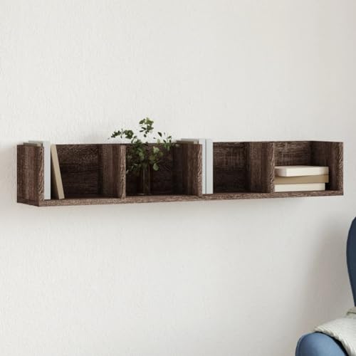 EMYRLXQW Regal, Wandregale & Ledges-Hängeschrank, Braun Eiche, 99 x 18 x 16,5 cm, Holzwerkstoff von EMYRLXQW