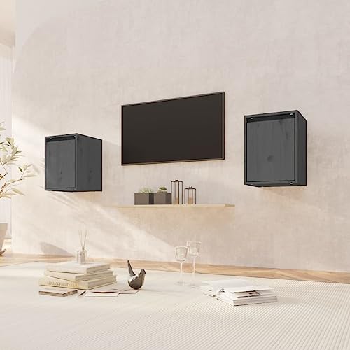 EMYRLXQW Regal, Wandregale & Ledges-Wandschränke, 2 Stück, grau, 30 x 30 x 40 cm, Massivholz, Kiefer EMYRLXQW Regal, Wandregale & Ledges-Wandschränke, 2 Stück, grau, 30 x 30 x 40 cm, Massivholz, Kiefer von EMYRLXQW