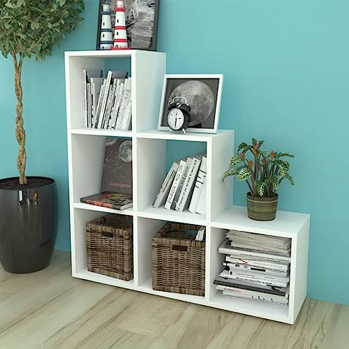 EMYRLXQW Regal-Bücherregale & Standregale Treppenregal Bücherregal/Ausstellungsregal 107 cm Weiß von EMYRLXQW