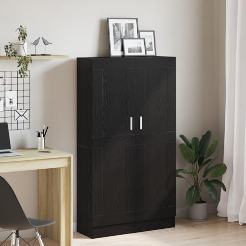 EMYRLXQW Regale, Bücherregale & Standregale - Bücherschränke aus schwarzer Eiche, 2er-Set, 165 x 30,5 x 150 cm, aus Holzwerkstoff von EMYRLXQW