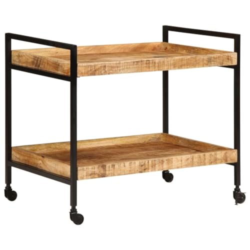 EMYRLXQW Rollwagen, Küchen- & Esszimmerwagen, Küchenwagen, 80 x 55 x 70 cm, Massivholz, raues Holz, Mango EMYRLXQW Rollwagen, Küchen- & Esszimmerwagen, Küchenwagen, 80 x 55 x 70 cm, Massivholz, raues Holz, Mango von EMYRLXQW