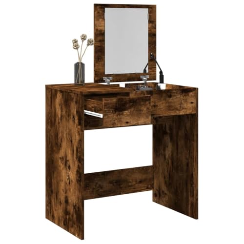 EMYRLXQW Schminktisch mit Spiegel Eiche geräuchert 73x46,5x120cm EMYRLXQW Schminktisch mit Spiegel Eiche geräuchert 73x46,5x120cm von EMYRLXQW