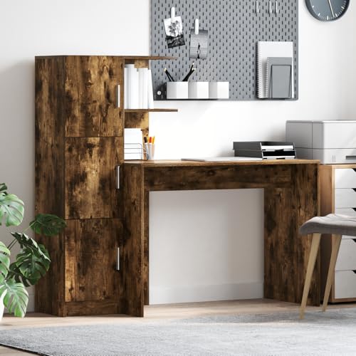 EMYRLXQW Schränke und Aufbewahrung, Buffets und Sideboards, Schreibtisch mit Stauraum, geräuchertes Eichenholz von EMYRLXQW