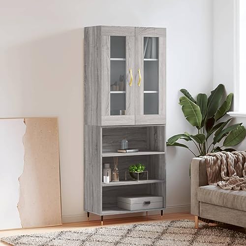 EMYRLXQW Schränke & Aufbewahrung, Buffets & Sideboards-Highboard Grau Sonoma 69,5 x 34 x 180 cm Holzwerkstoff EMYRLXQW Schränke & Aufbewahrung, Buffets & Sideboards-Highboard Grau Sonoma 69,5 x 34 x 180 cm Holzwerkstoff von EMYRLXQW