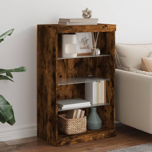 EMYRLXQW Schränke & Aufbewahrung, Buffets & Sideboards-Sideboard mit LED-Lichtern, Raucheiche, 60,5 x 37 x 100 cm von EMYRLXQW