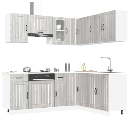 EMYRLXQW Schränke und Aufbewahrung, Küchenschränke, 11-teiliges Küchenschrank-Set, Kalmar Grau, Sonoma, Holzwerkstoff EMYRLXQW Schränke und Aufbewahrung, Küchenschränke, 11-teiliges Küchenschrank-Set, Kalmar Grau, Sonoma, Holzwerkstoff von EMYRLXQW