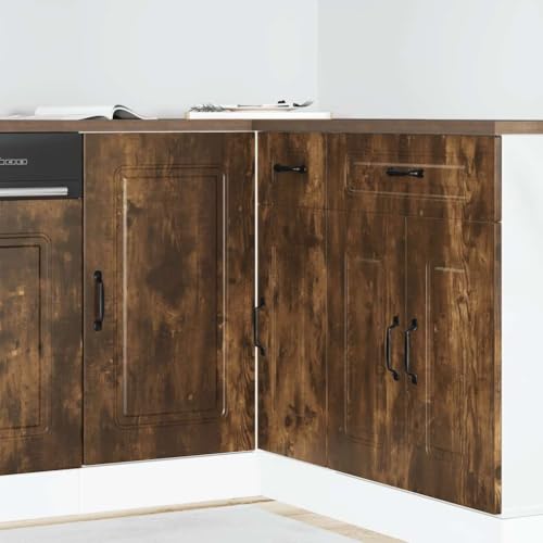 EMYRLXQW Schränke und Aufbewahrung, Küchenschränke, Küchenunterschrank, Kalmar Räuchereiche, Holzwerkstoff von EMYRLXQW