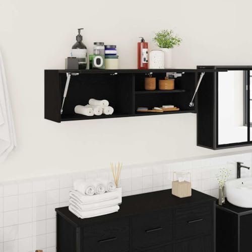 EMYRLXQW Schränke und Aufbewahrung, Waschtischunterschrank, Badezimmer-Wandschrank, Schwarz, 100 x 25 x 30 cm, Holzwerkstoff EMYRLXQW Schränke und Aufbewahrung, Waschtischunterschrank, Badezimmer-Wandschrank, Schwarz, 100 x 25 x 30 cm, Holzwerkstoff von EMYRLXQW