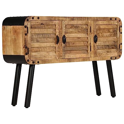 EMYRLXQW Schränke & Aufbewahrung-Buffets & Sideboards-Sideboard aus massivem Mangoholz, 120 x 30 x 76 cm von EMYRLXQW
