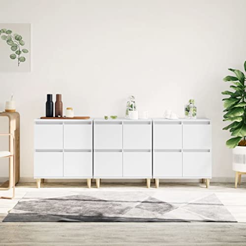 EMYRLXQW Schränke & Aufbewahrung-Buffets & Sideboards-Sideboards 3-tlg weiß 60x35x70cm Holzwerkstoff von EMYRLXQW