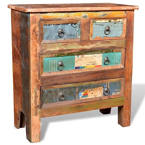 EMYRLXQW Schränke & Aufbewahrung-Kommode Reclaimed Cabinet Massivholz mit 4 Schubladen Schränke & Aufbewahrung-Kommode von EMYRLXQW