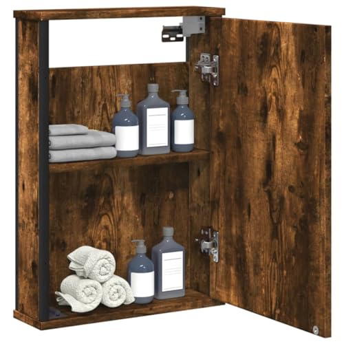 EMYRLXQW Spiegelschrank Bad Räuchereiche 42x12x60cm Holzwerkstoff von EMYRLXQW