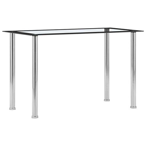EMYRLXQW Tische, Küchen- und Esszimmertische, Esstisch, Schwarz und Transparent, 120 x 60 x 75 cm, gehärtetes Glas von EMYRLXQW