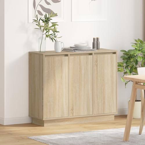 EMYRLXQW Tische, Nachttische, LED-Sideboard in Sonoma-Eiche – 90 x 32 x 75 cm – Holzwerkstoff EMYRLXQW Tische, Nachttische, LED-Sideboard in Sonoma-Eiche – 90 x 32 x 75 cm – Holzwerkstoff von EMYRLXQW