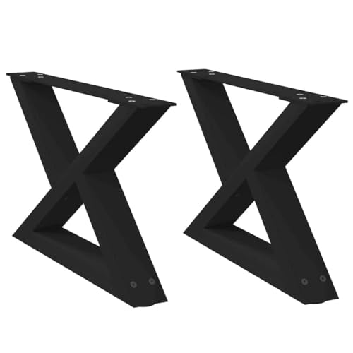 EMYRLXQW Tischzubehör, Tischbeine, Couchtischbeine, 2 Stück, schwarz, 60 x (30–31,3 cm) Stahl von EMYRLXQW