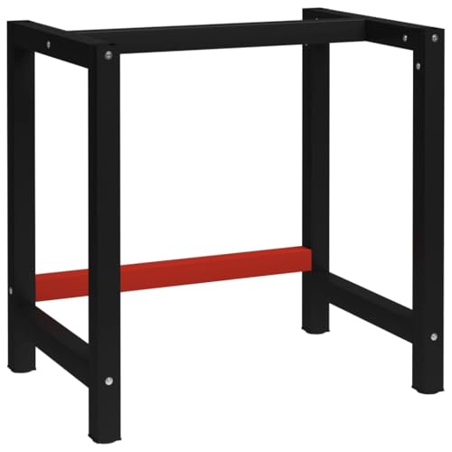 EMYRLXQW Tischzubehör Tischbeine Werkbank Gestell Metall 80x57x79cm Schwarz und Rot Tischzubehör Tischbeine von EMYRLXQW